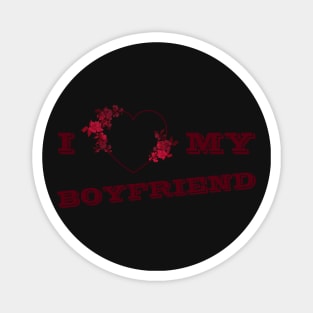 I Love My Boyfriend Crimson Magnet